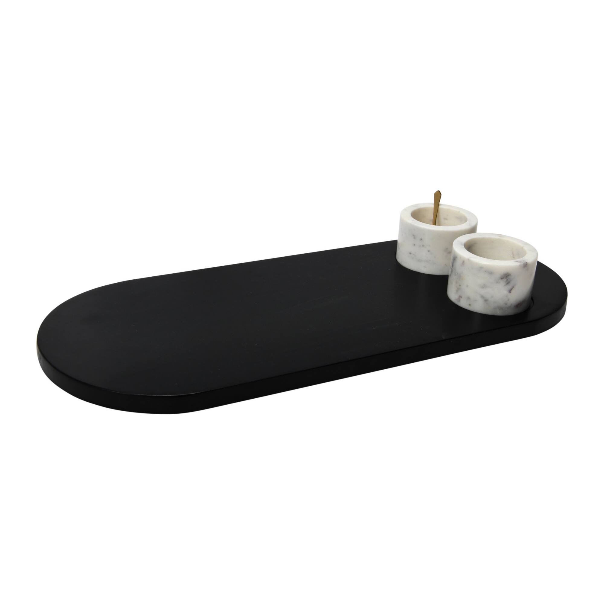 Hello Honey® Mango Wood Tray & Marble Bowl Set